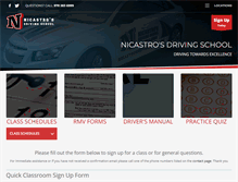 Tablet Screenshot of nicastrosdrivingschool.com